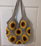 Sunflower Crochet bag, granny square bag - Image 4