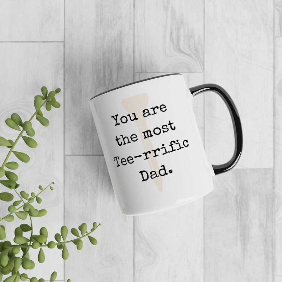 Tee-rrific Dad - Typewriter Golf Mug: Perfect Golf Gift For Father's Day