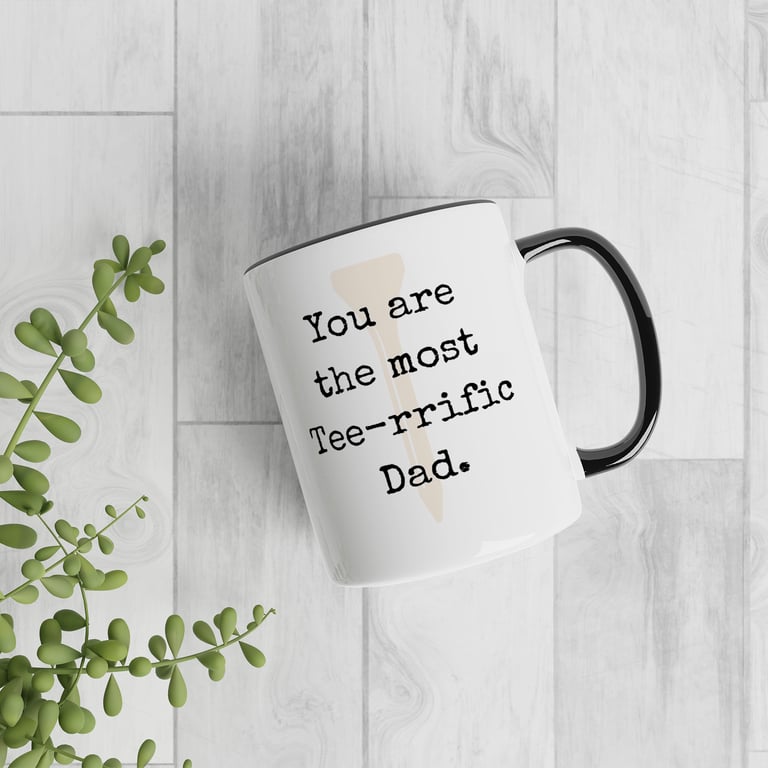 Tee-rrific Dad - Typewriter Golf Mug: Perfect Golf Gift For Father's Day
