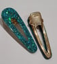 Light Blue Glitter Hair Clips - Image 2