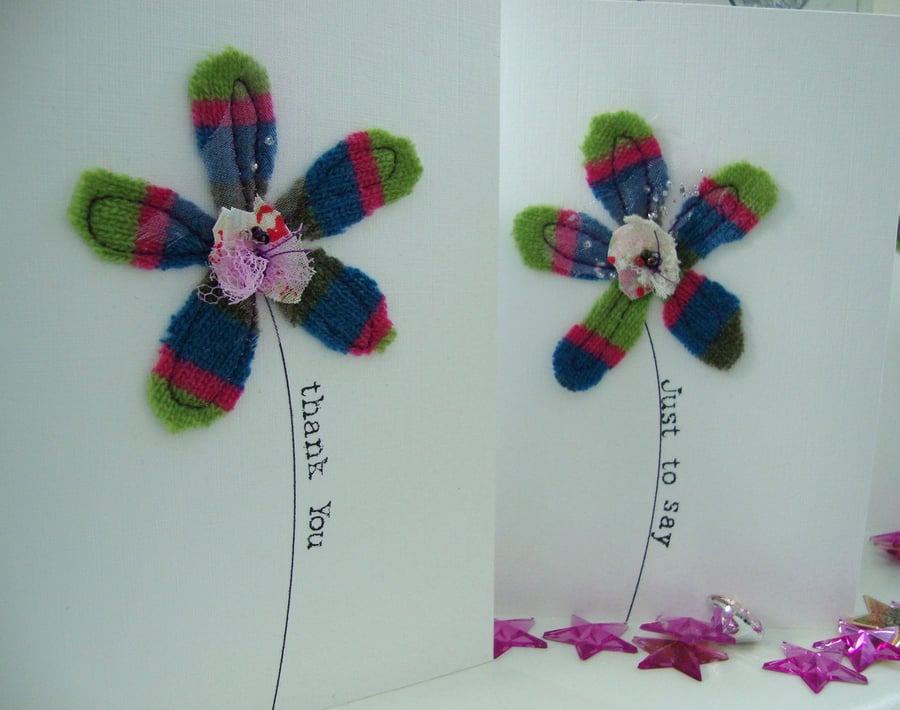 recycled flower thank you card