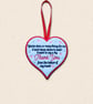 Thank You From the Bottom of My Heart Hanger - Embroidered Felt Decoration