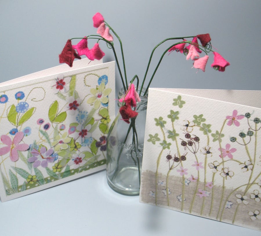 Pair of Flower Garden cards 