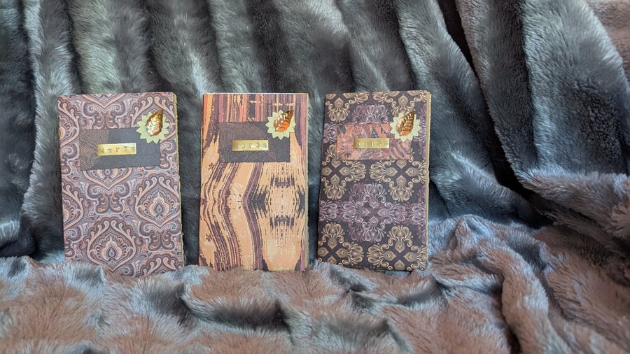 3 pack Slim Notebooks in Brown-Beige