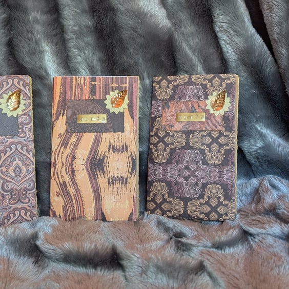 3 pack Slim Notebooks in Brown-Beige