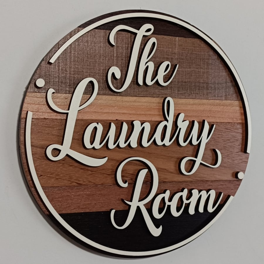 Reclaimed wood Laundry room wooden farmhouse sign 