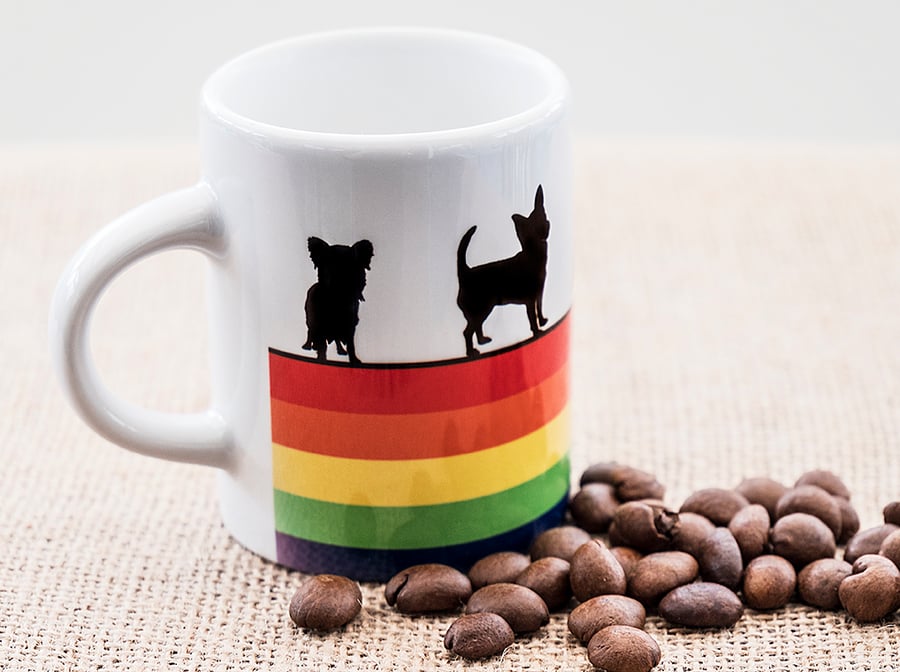 Dog Espresso Coffee Mug Rainbow Lover Owner Dachshund Westie Terrier Poodle LGBT