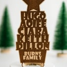 Personalised Wooden Family Christmas Tree Table Decoration 