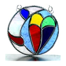 Moon Heart Stained Glass Suncatcher Rainbow 005
