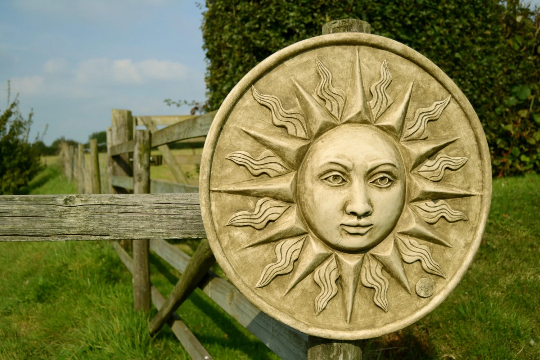 Small Sun Wall Plaque Stone Garden Ornament