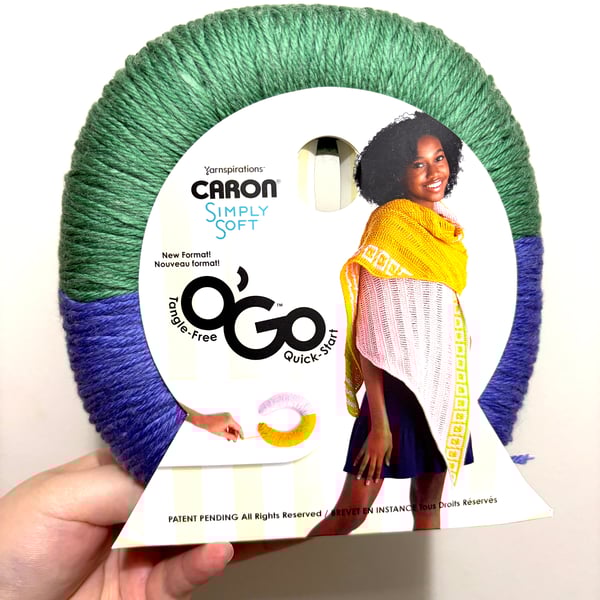 1 Pack x 141g CARON Simply Soft O'GO 100% Acrylic : Aqua Mist - Lavender Blue