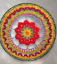 colourful crochet mandala wall art - Image 1