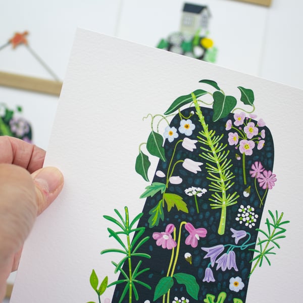 Wild flower Giclee print A4