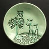 Blue woodland ceramic dish