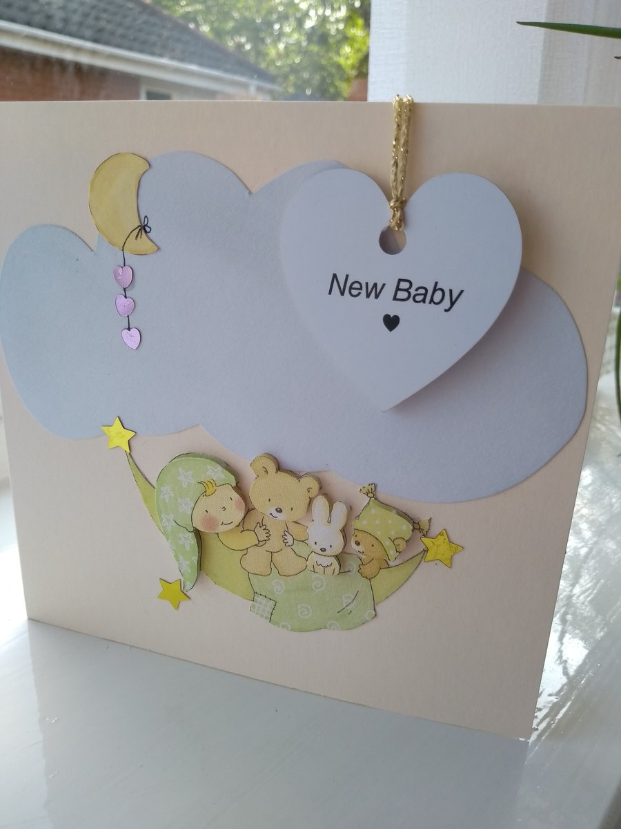 Cute unisex new baby  card