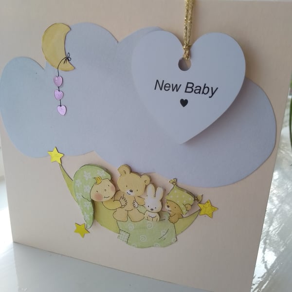 Cute unisex new baby  card