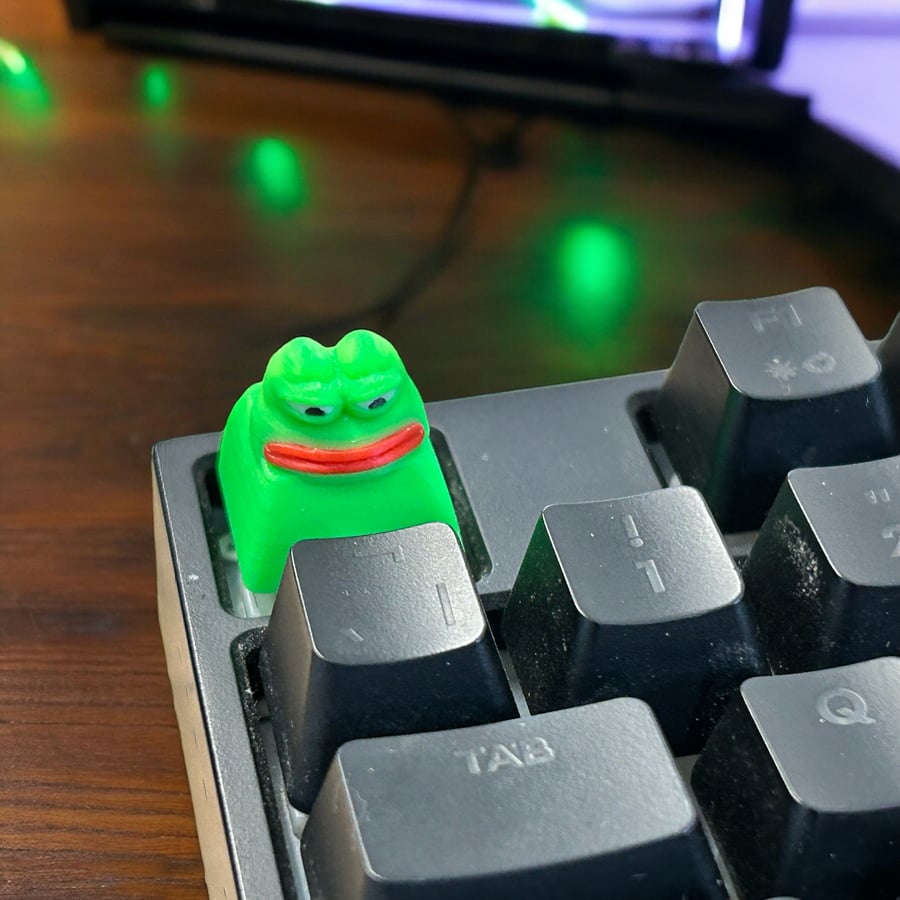Pepe Keycap Twitch Mechanical Keyboard Pog Decoration Easy Fit Novelty 3D Print