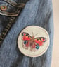 Handmade embroidered patch, sew on patch, embroidered Peacock butterfly patch - Image 9