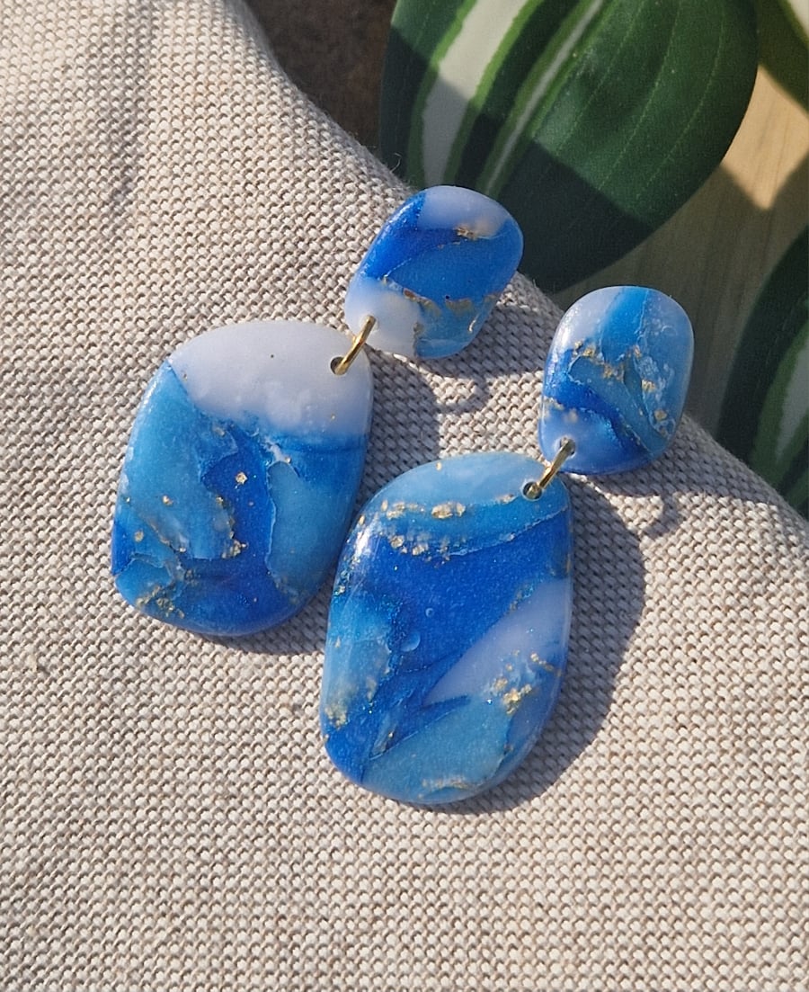 Polymer Clay Earrings: Shoreline 