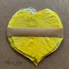 Silk Fibre Tags or Decorations - Five Yellow Medium Sized 
