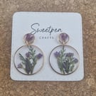 Pressed flower resin earrings