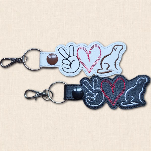 Dog Keyring - Peace Love Dogs Bag Charm
