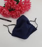 Face mask, medium,  navy, 3 layer, nose wire,  adjustable.   - Image 6
