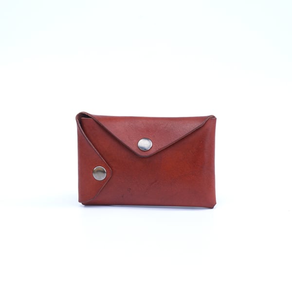 Flexfold leather card wallet (Brick red)
