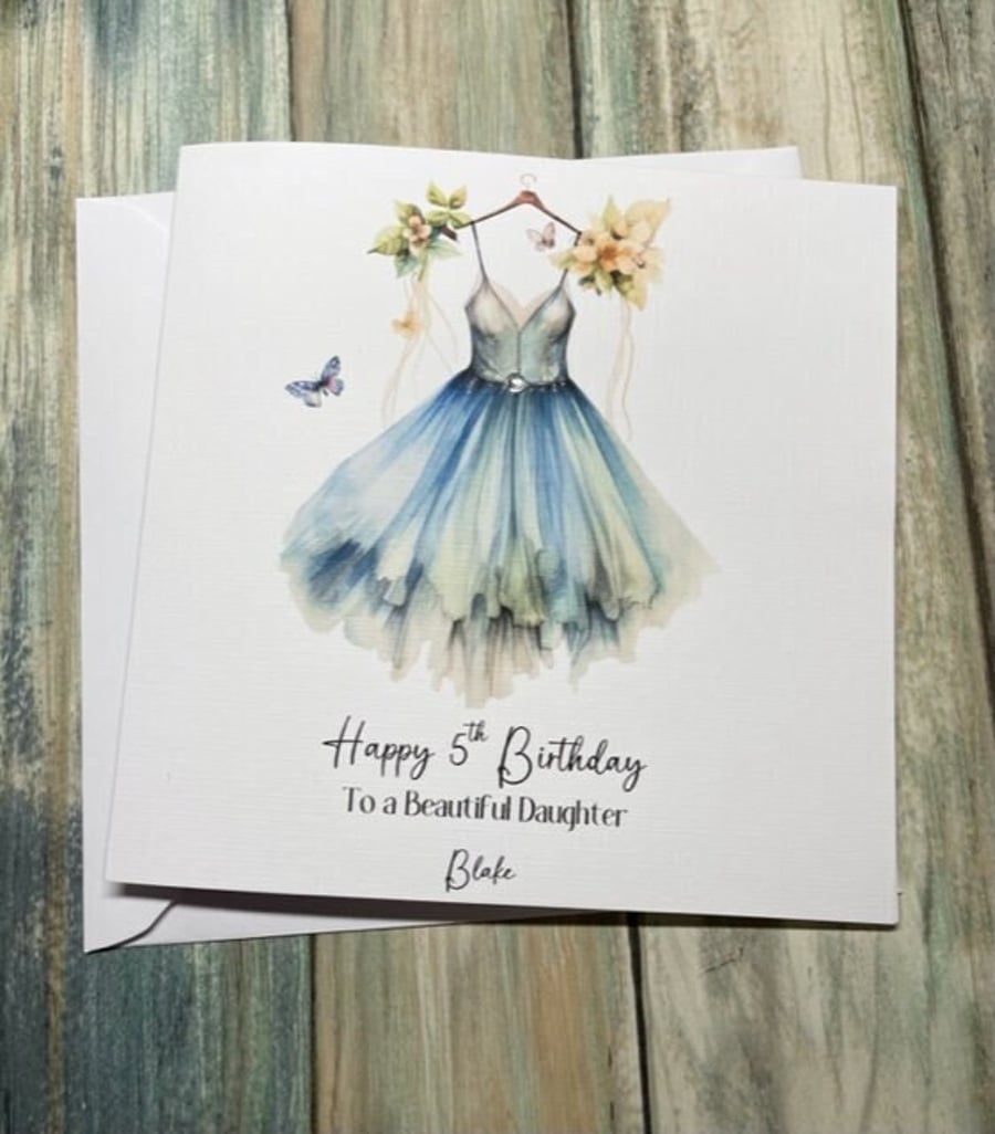 Fairy Flower Dress Birthday Card For Her Happy Birthday Daughter Niece etc