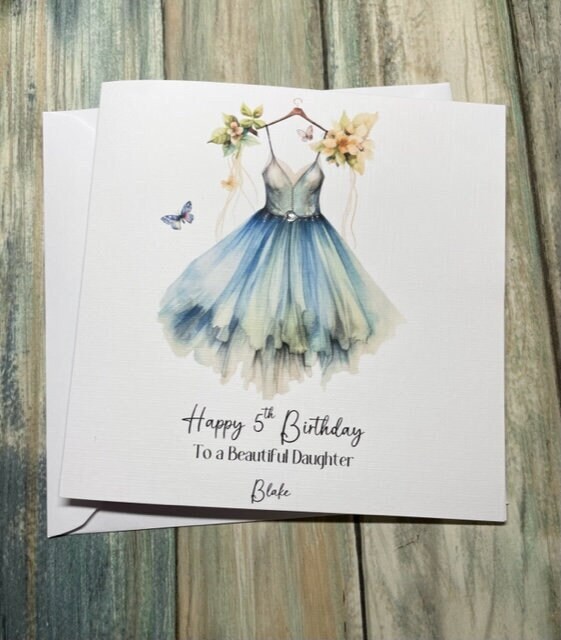 Fairy Flower Dress Birthday Card For Her Happy Birthday Daughter Niece etc