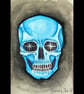 Electric Blue Skull – Original Gothic Watercolour Painting – Sold Unframed - Image 1