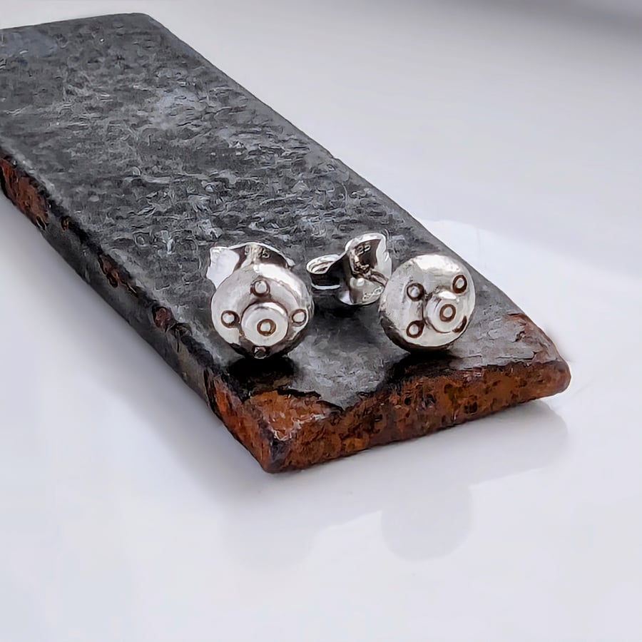 Silver Studs Handmade Recycled Sterling Silver Stud Earrings 
