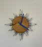 Sunburst Wall Clock, Repurposed Spark Plugs