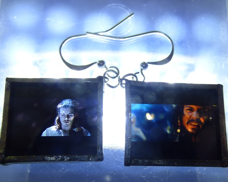 Pirate movie cell earrings