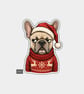Unique Funny Christmas Sticker Xmas Decal For Adults - Grumpy French Bulldog