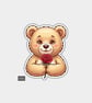 Funny Vinyl Die Cut Sticker For Adults - Cute Teddy Bear With Rose - Image 1