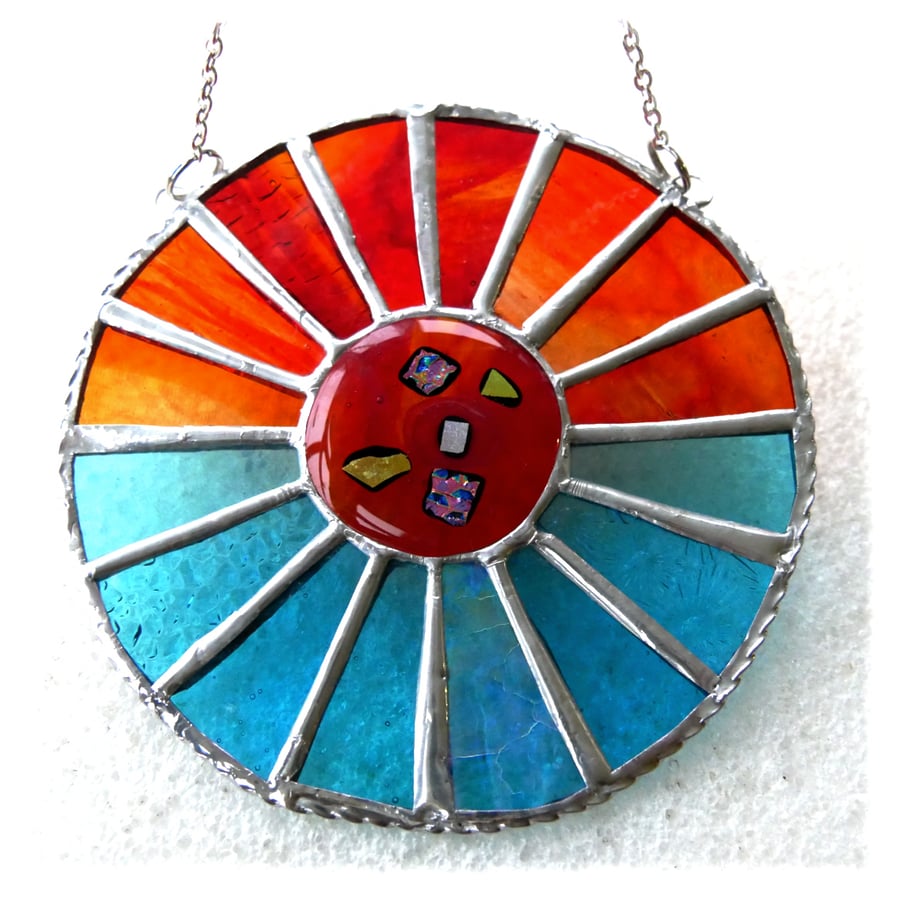 Sunset Sea Colourwheel Suncatcher Stained Glass Handmade 
