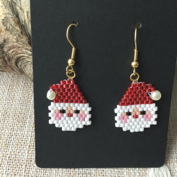 Christmas Santa Earrings Folksy