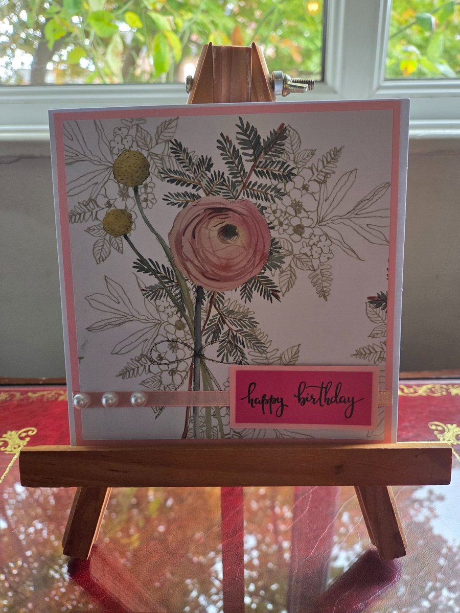 Pink flower theme happy birthday