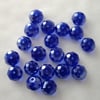 20 x Dark Blue AB Faceted Crystal Rondelle Beads