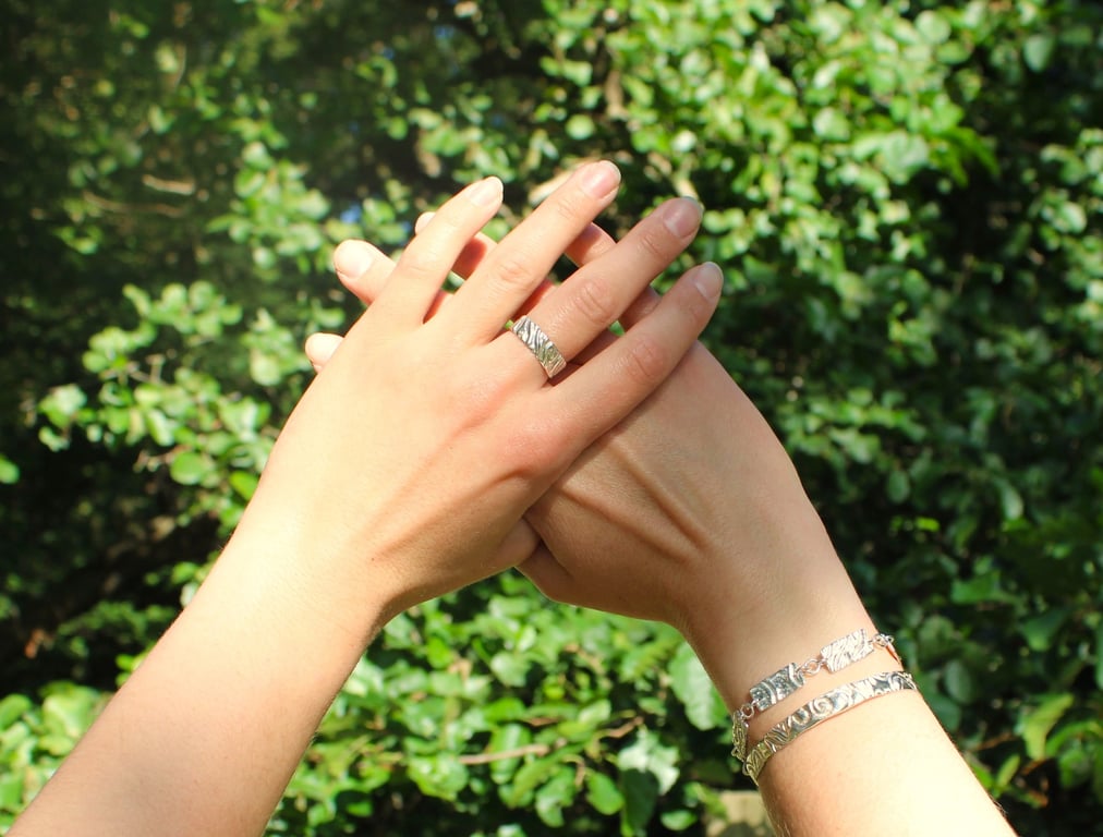 'Liberty' Sterling Silver Ring – Textured Band, Unique Contemporary jewellery