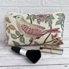 Make up Bag, Cosmetic Bag with Stylised Bird and Flowers