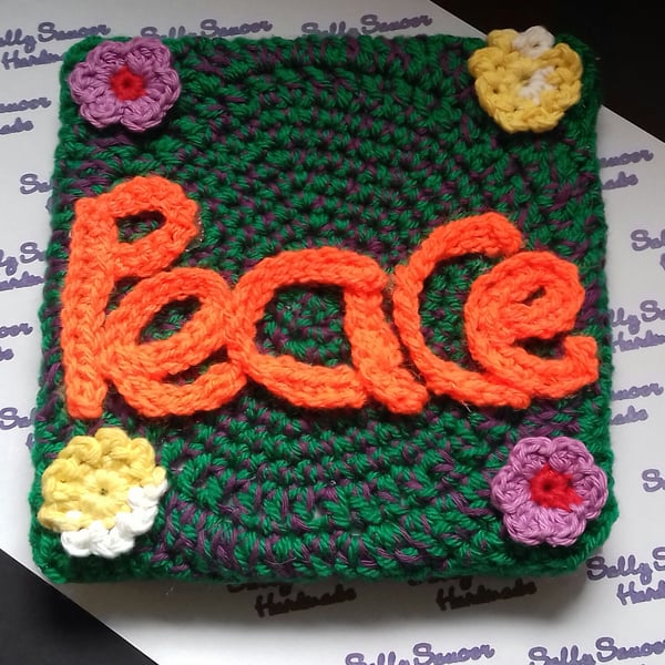 Peace Garden Crocheted Wall Art 