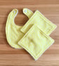 Newborn Baby Boxed Gift Set-Bib & Matching Baby Wipes Bib-Lemon Floral-BGS25