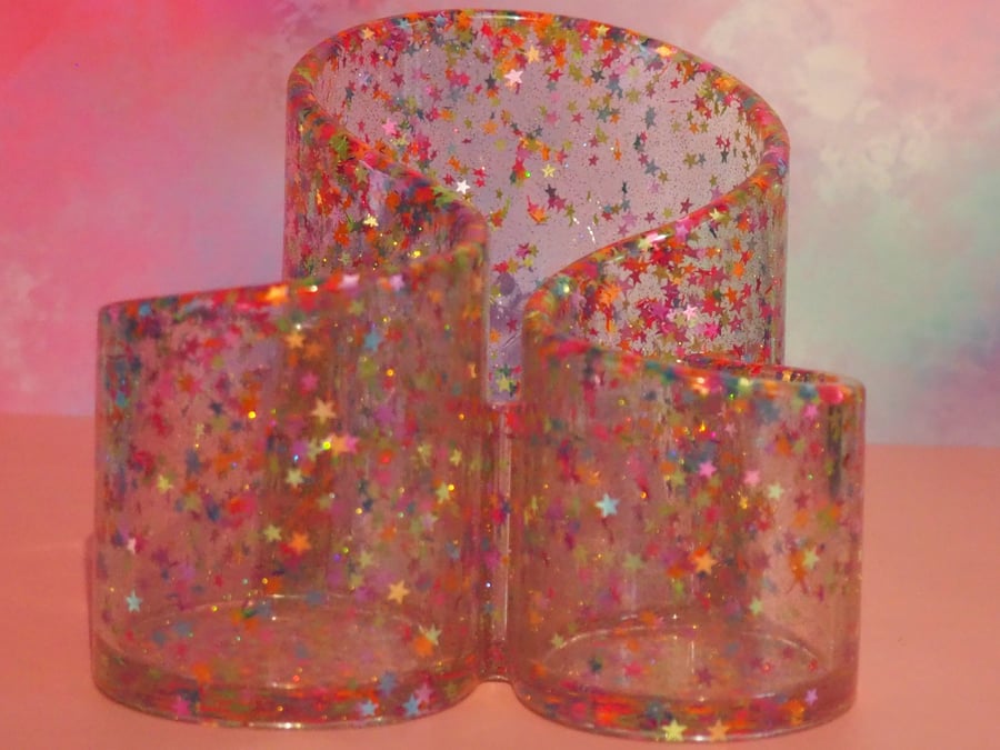 Pencil Pot With Muticoloured Stars