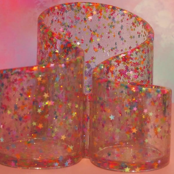 Pencil Pot With Muticoloured Stars
