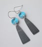 Blue and grey and seedhead earrings 