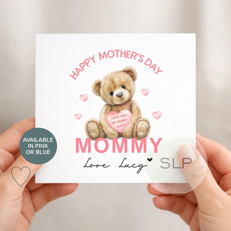 Personalised Mother's Day Card Love You So Beary Much Mummy Card