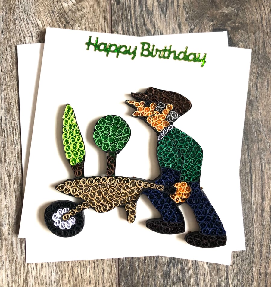 Stunning Handmade Quilled Wheelbarrow Card