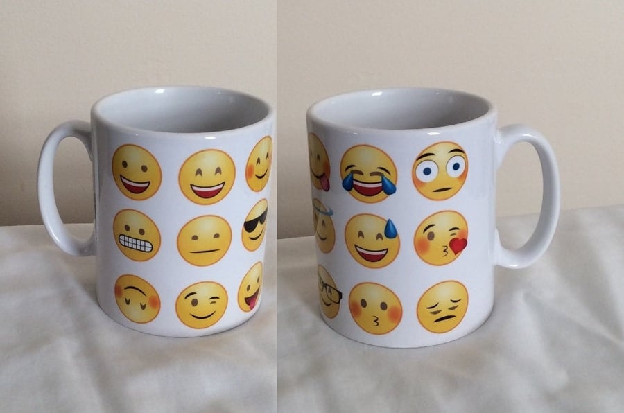 Emoticons Mug. Novelty Emoji Mugs for birthday or Christmas